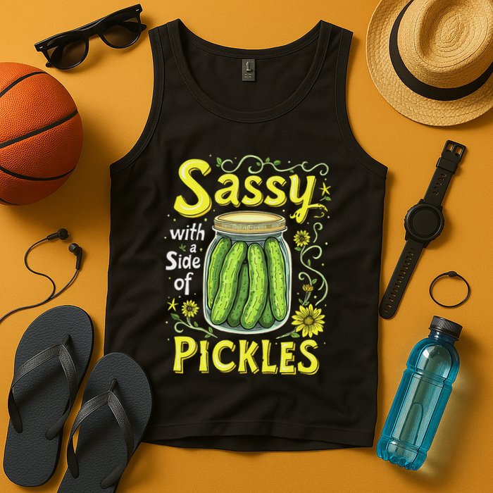Sassy With A Side Of Pickles Trendy Pickle Tank Top