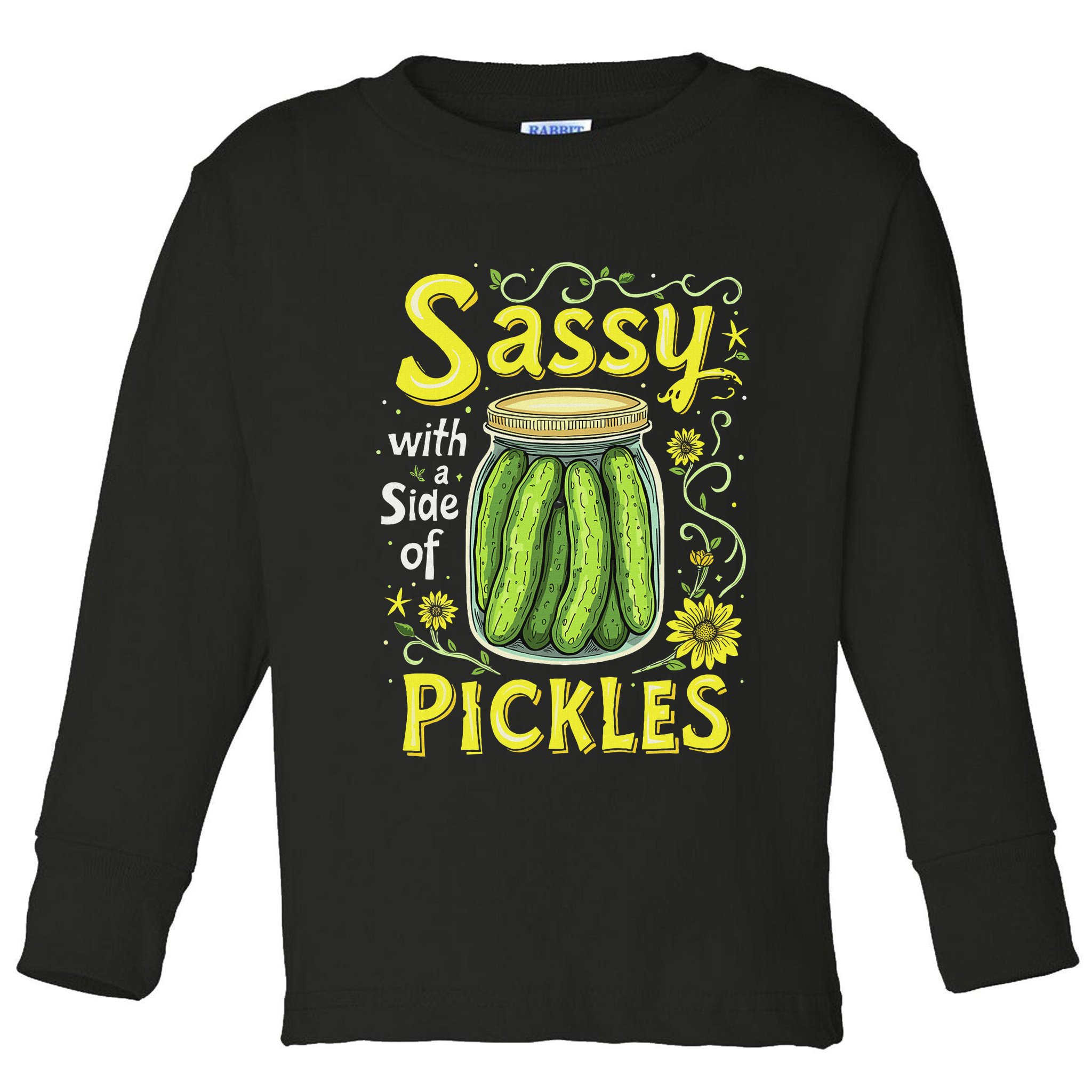 Sassy With A Side Of Pickles Trendy Pickle Toddler Long Sleeve Shirt
