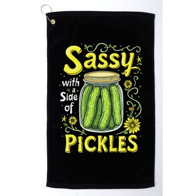 Sassy With A Side Of Pickles Trendy Pickle Golf Towel