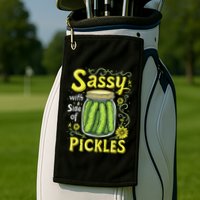 Sassy With A Side Of Pickles Trendy Pickle Golf Towel