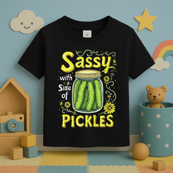 Sassy With A Side Of Pickles Trendy Pickle Toddler T-Shirt