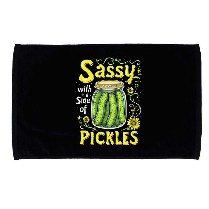 Sassy With A Side Of Pickles Trendy Pickle Microfiber Hand Towel