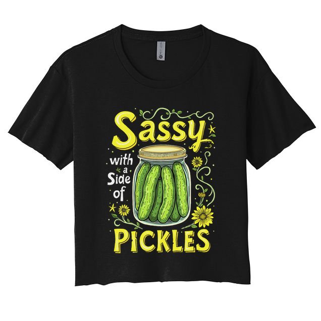 Sassy With A Side Of Pickles Trendy Pickle Crop Top