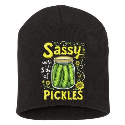 Sassy With A Side Of Pickles Trendy Pickle Short Acrylic Beanie