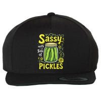 Sassy With A Side Of Pickles Trendy Pickle Wool Snapback Cap