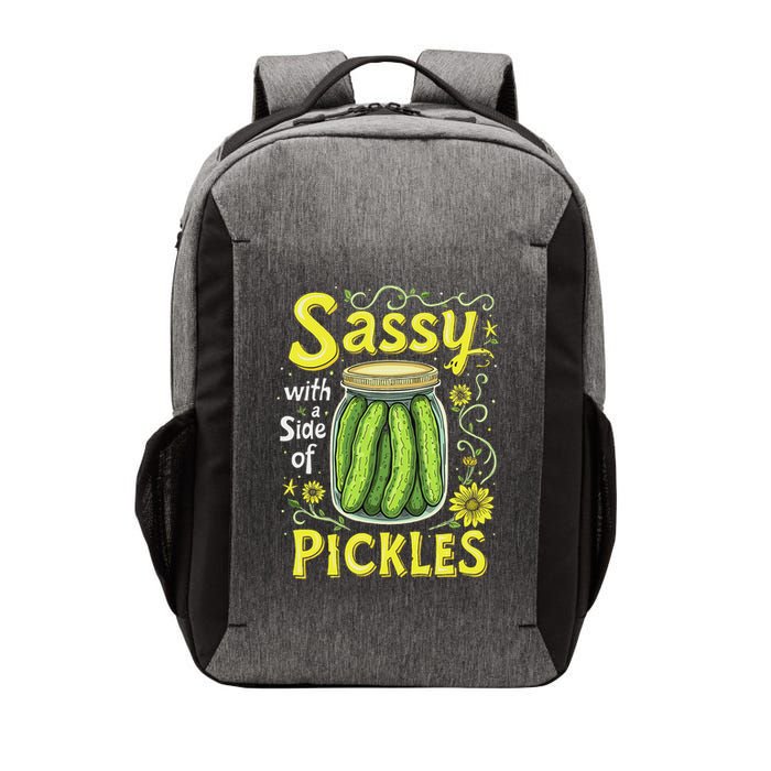 Sassy With A Side Of Pickles Trendy Pickle Vector Backpack