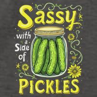 Sassy With A Side Of Pickles Trendy Pickle Vector Backpack