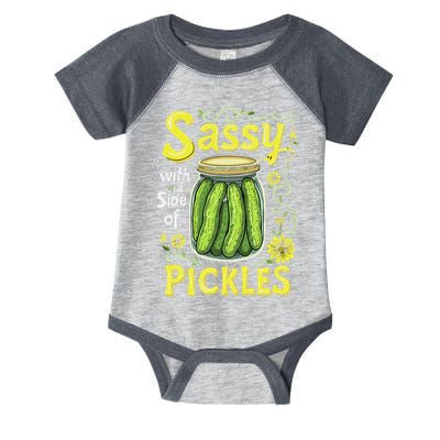 Sassy With A Side Of Pickles Trendy Pickle Infant Baby Jersey Bodysuit