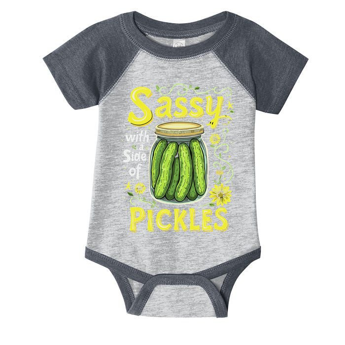 Sassy With A Side Of Pickles Trendy Pickle Infant Baby Jersey Bodysuit