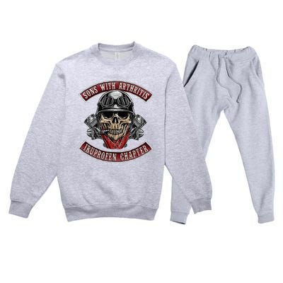 Sons With Arthritis Ibuprofen Chapter Funny Biker Skull Gift Premium Crewneck Sweatsuit Set