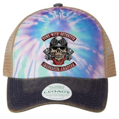 Sons With Arthritis Ibuprofen Chapter Funny Biker Skull Gift Legacy Tie Dye Trucker Hat