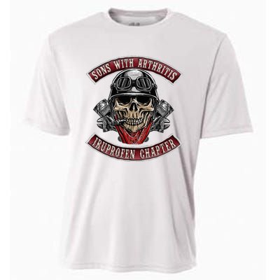 Sons With Arthritis Ibuprofen Chapter Funny Biker Skull Gift Cooling Performance Crew T-Shirt