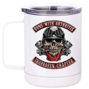 Sons With Arthritis Ibuprofen Chapter Funny Biker Skull Gift 12 oz Stainless Steel Tumbler Cup