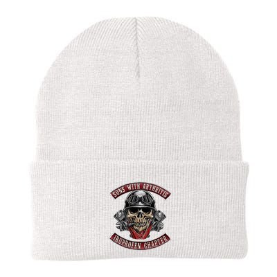 Sons With Arthritis Ibuprofen Chapter Funny Biker Skull Gift Beanie