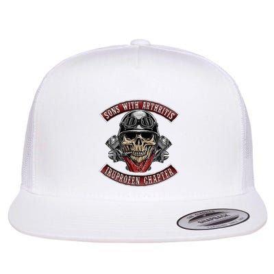 Sons With Arthritis Ibuprofen Chapter Funny Biker Skull Gift Flatbill Hat