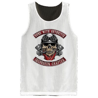 Sons With Arthritis Ibuprofen Chapter Funny Biker Skull Gift Mesh Reversible Basketball Jersey Tank