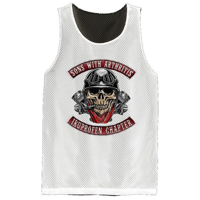 Sons With Arthritis Ibuprofen Chapter Funny Biker Skull Gift Mesh Reversible Basketball Jersey Tank