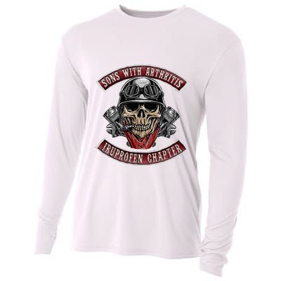 Sons With Arthritis Ibuprofen Chapter Funny Biker Skull Gift Cooling Performance Long Sleeve Crew