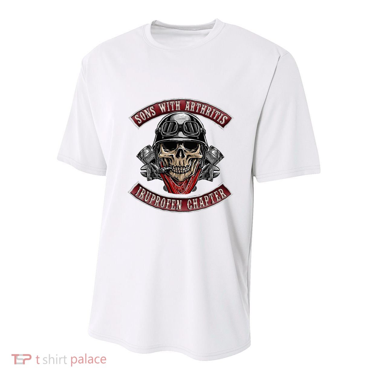 Sons With Arthritis Ibuprofen Chapter Funny Biker Skull Gift Youth Performance Sprint T-Shirt