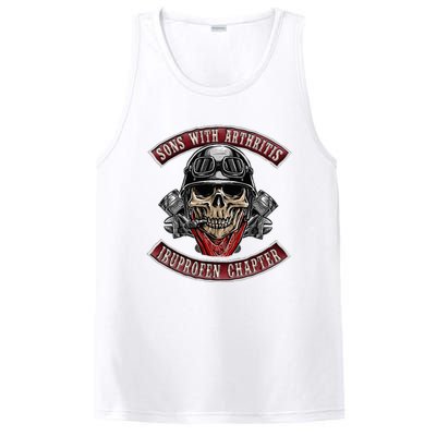 Sons With Arthritis Ibuprofen Chapter Funny Biker Skull Gift PosiCharge Competitor Tank