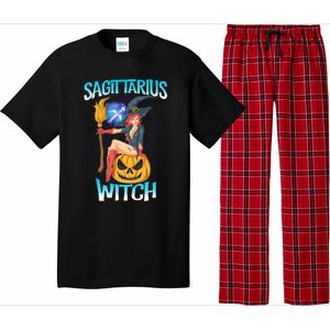 Sagittarius Witch And Cute Pumpkin And Astrology Gift Pajama Set