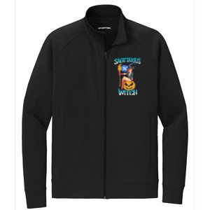 Sagittarius Witch And Cute Pumpkin And Astrology Gift Stretch Full-Zip Cadet Jacket