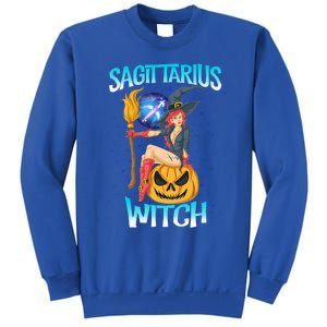 Sagittarius Witch And Cute Pumpkin And Astrology Gift Sweatshirt