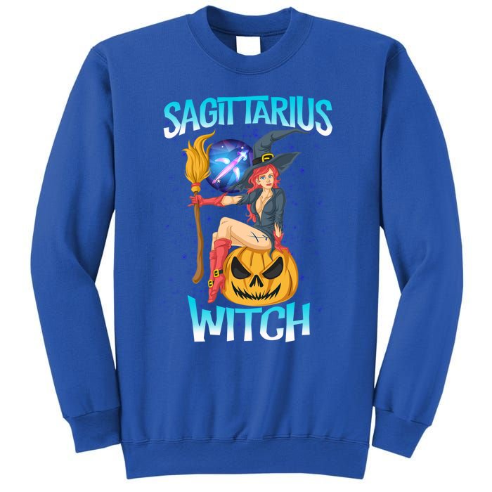 Sagittarius Witch And Cute Pumpkin And Astrology Gift Sweatshirt