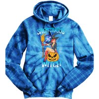 Sagittarius Witch And Cute Pumpkin And Astrology Gift Tie Dye Hoodie