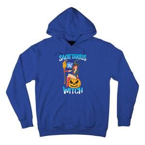 Sagittarius Witch And Cute Pumpkin And Astrology Gift Tall Hoodie