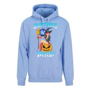 Sagittarius Witch And Cute Pumpkin And Astrology Gift Unisex Surf Hoodie