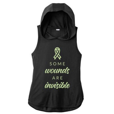 Some Wounds Are Invisible Tal Health Gift Ladies PosiCharge Tri-Blend Wicking Draft Hoodie Tank