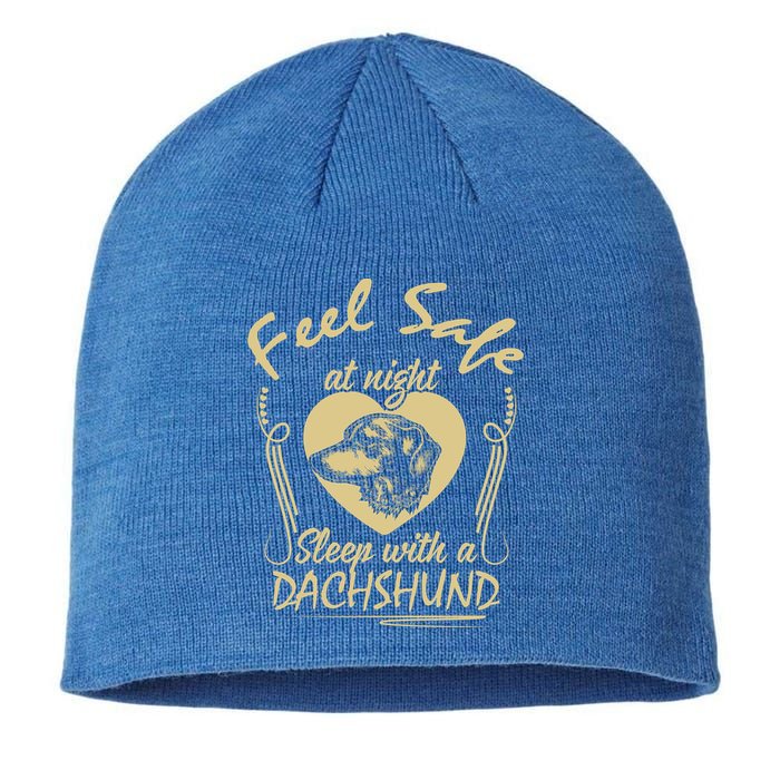 Sleep With A Dachshund Cute Gift Sustainable Beanie