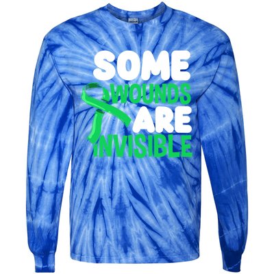 Some Wounds Are Invisible Tal Health Warrior Gift Tie-Dye Long Sleeve Shirt