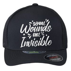 Some Wounds Are Invisible Psychiatric Nurse And Depression Gift Flexfit Unipanel Trucker Cap