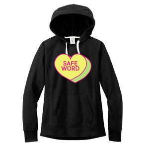 SAFE WORD adult humor candy heart Valentines Day safeword Women's Fleece Hoodie