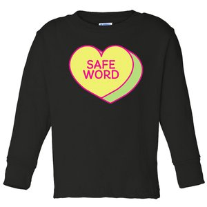 SAFE WORD adult humor candy heart Valentines Day safeword Toddler Long Sleeve Shirt