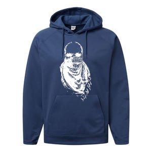 Skull With Arabic Performance Fleece Hoodie