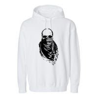 Skull With Arabic Garment-Dyed Fleece Hoodie