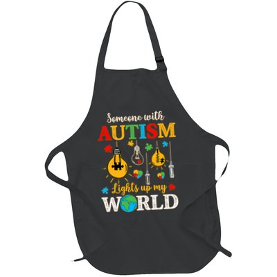 Someone With Autism Lights Up My World Autistic Awareness Autism Awareness Apron