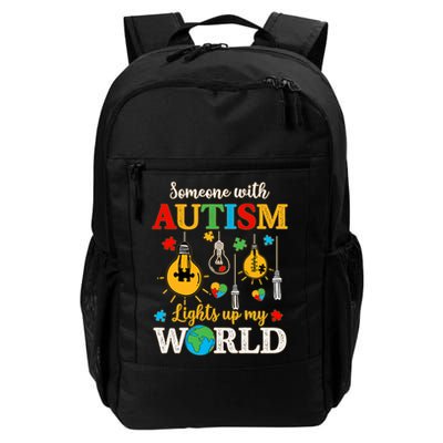 Someone With Autism Lights Up My World Autistic Awareness Autism Awareness Backpack