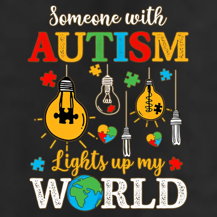 Someone With Autism Lights Up My World Autistic Awareness Autism Awareness Golf Towel
