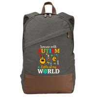 Someone With Autism Lights Up My World Autistic Awareness Autism Awareness Cotton Canvas Backpack