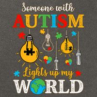 Someone With Autism Lights Up My World Autistic Awareness Autism Awareness Cotton Canvas Backpack