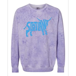 Scotland Word Art Funny Scottish Bull Animal Colorblast Crewneck Sweatshirt