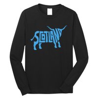 Scotland Word Art Funny Scottish Bull Animal Long Sleeve Shirt