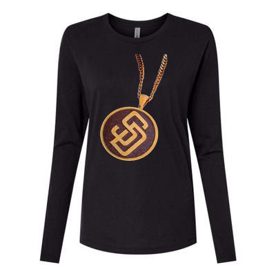 Swag Chain San Diego Baseball Home Run Womens Cotton Relaxed Long Sleeve T-Shirt