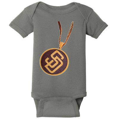 Swag Chain San Diego Baseball Home Run Baby Bodysuit