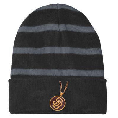 Swag Chain San Diego Baseball Home Run Striped Beanie with Solid Band