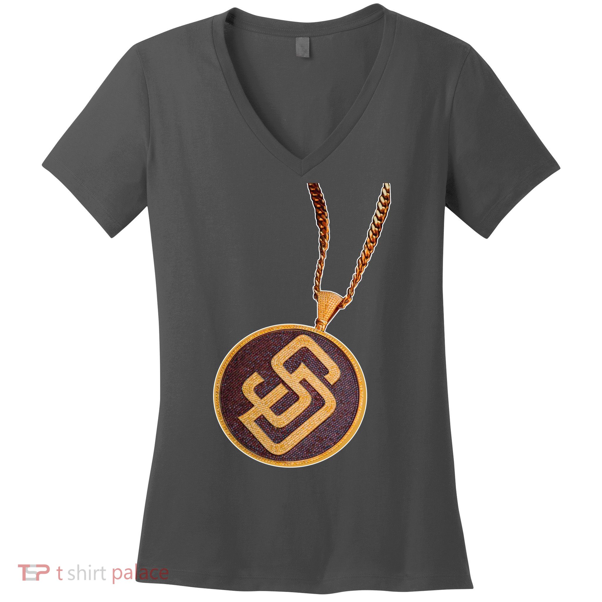 Swag Chain San Diego Baseball Home Run Women's V-Neck T-Shirt